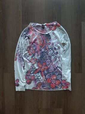 OJAI Floral Print Women's Small Long Sleeve Top